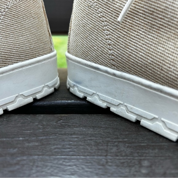 Zara natural ivory canvas lace up platform ankle sneakers - Picture 6 of 9